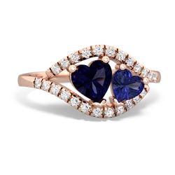 Sapphire Mother And Child 14K Rose Gold ring R3010
