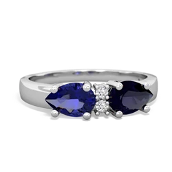 Sapphire Pear Bowtie 14K White Gold ring R0865