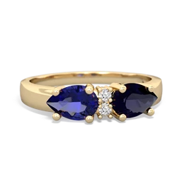 Sapphire Pear Bowtie 14K Yellow Gold ring R0865