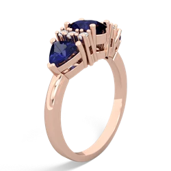 Sapphire Antique Style Three Stone 14K Rose Gold ring R2186