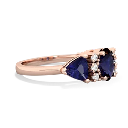 Sapphire Antique Style Three Stone 14K Rose Gold ring R2186