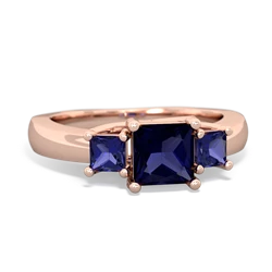 Sapphire Three Stone Trellis 14K Rose Gold ring R4015