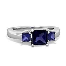 Sapphire Three Stone Trellis 14K White Gold ring R4015