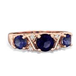 Sapphire Hugs And Kisses 14K Rose Gold ring R5016