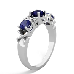 Sapphire Hugs And Kisses 14K White Gold ring R5016