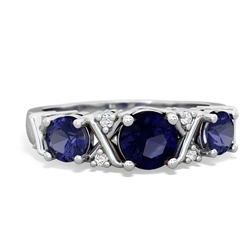 Sapphire Hugs And Kisses 14K White Gold ring R5016