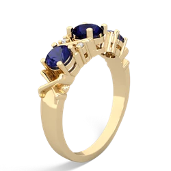 Sapphire Hugs And Kisses 14K Yellow Gold ring R5016