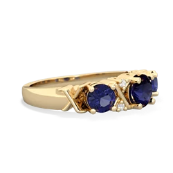 Sapphire Hugs And Kisses 14K Yellow Gold ring R5016