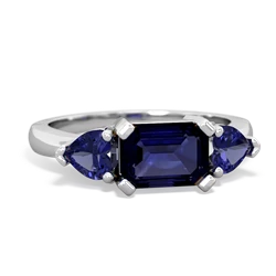 Sapphire Three Stone 14K White Gold ring R5235