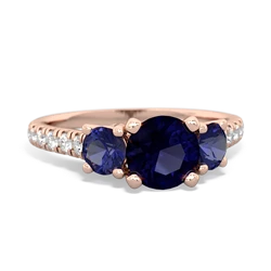 Sapphire Pave Trellis 14K Rose Gold ring R5500