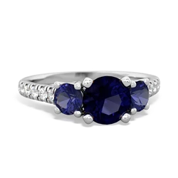 Sapphire Pave Trellis 14K White Gold ring R5500