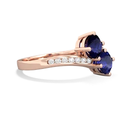 Sapphire Channel Set Two Stone 14K Rose Gold ring R5303