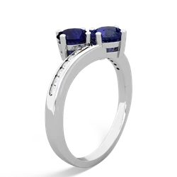 Sapphire Channel Set Two Stone 14K White Gold ring R5303