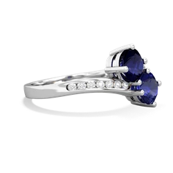 Sapphire Channel Set Two Stone 14K White Gold ring R5303