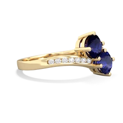 Sapphire Channel Set Two Stone 14K Yellow Gold ring R5303