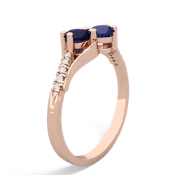 Sapphire Infinity Pave Two Stone 14K Rose Gold ring R5285