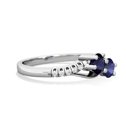 Sapphire Infinity Pave Two Stone 14K White Gold ring R5285