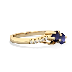 Sapphire Infinity Pave Two Stone 14K Yellow Gold ring R5285