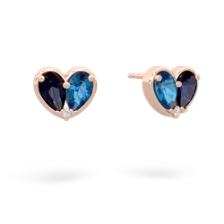 Sapphire 'Our Heart' 14K Rose Gold earrings E5072