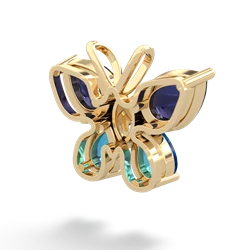 Sapphire Butterfly 14K Yellow Gold pendant P2215