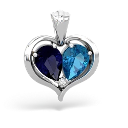 Sapphire Two Become One 14K White Gold pendant P5330