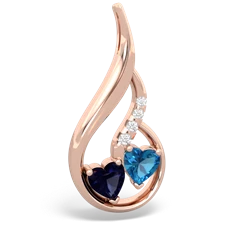 Sapphire Keepsake Curves 14K Rose Gold pendant P5450