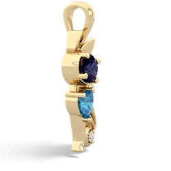 Sapphire Kitten 14K Yellow Gold pendant P5780