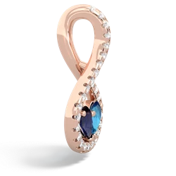 Sapphire Pave Twist 'One Heart' 14K Rose Gold pendant P5360