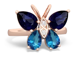 Sapphire Butterfly 14K Rose Gold ring R2215