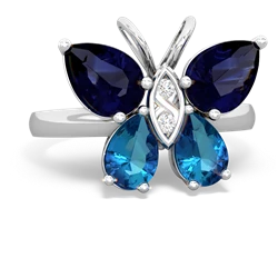 Sapphire Butterfly 14K White Gold ring R2215