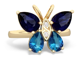 Sapphire Butterfly 14K Yellow Gold ring R2215