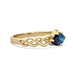 Sapphire Heart To Heart Braid 14K Yellow Gold ring R5870