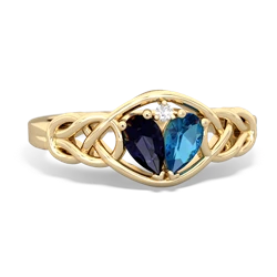 Sapphire Celtic Love Knot 14K Yellow Gold ring R5420