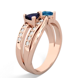 Sapphire Bowtie 14K Rose Gold ring R2360