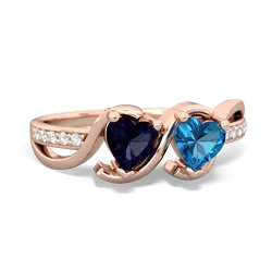 Sapphire Side By Side 14K Rose Gold ring R3090