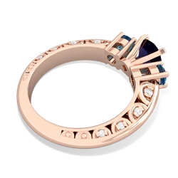 Sapphire Art Deco Eternal Embrace Engagement 14K Rose Gold ring C2003