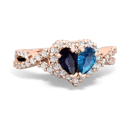 Sapphire Diamond Twist 'One Heart' 14K Rose Gold ring R2640HRT