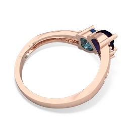 Sapphire Snuggling Hearts 14K Rose Gold ring R2178