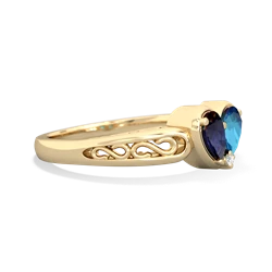 Sapphire Filligree 'One Heart' 14K Yellow Gold ring R5070