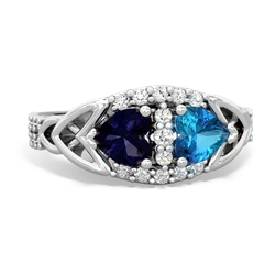 Sapphire Sparkling Celtic Knot 14K White Gold ring R2645