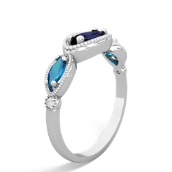 Sapphire Milgrain Marquise 14K White Gold ring R5700