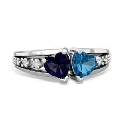 Sapphire Heart To Heart 14K White Gold ring R3342