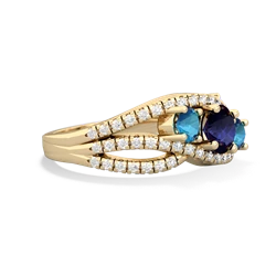 Sapphire Three Stone Aurora 14K Yellow Gold ring R3080