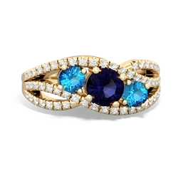 Sapphire Three Stone Aurora 14K Yellow Gold ring R3080