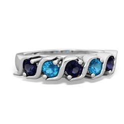 Sapphire Anniversary Band 14K White Gold ring R2089