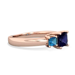Sapphire Three Stone Trellis 14K Rose Gold ring R4015