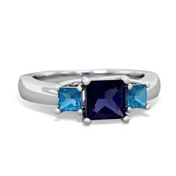 Sapphire Three Stone Trellis 14K White Gold ring R4015