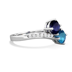 Sapphire Channel Set Two Stone 14K White Gold ring R5303