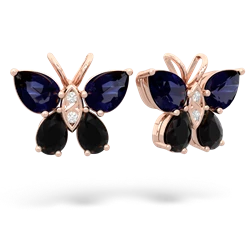 Sapphire Butterfly 14K Rose Gold earrings E2215