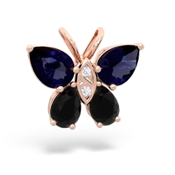 Sapphire Butterfly 14K Rose Gold pendant P2215